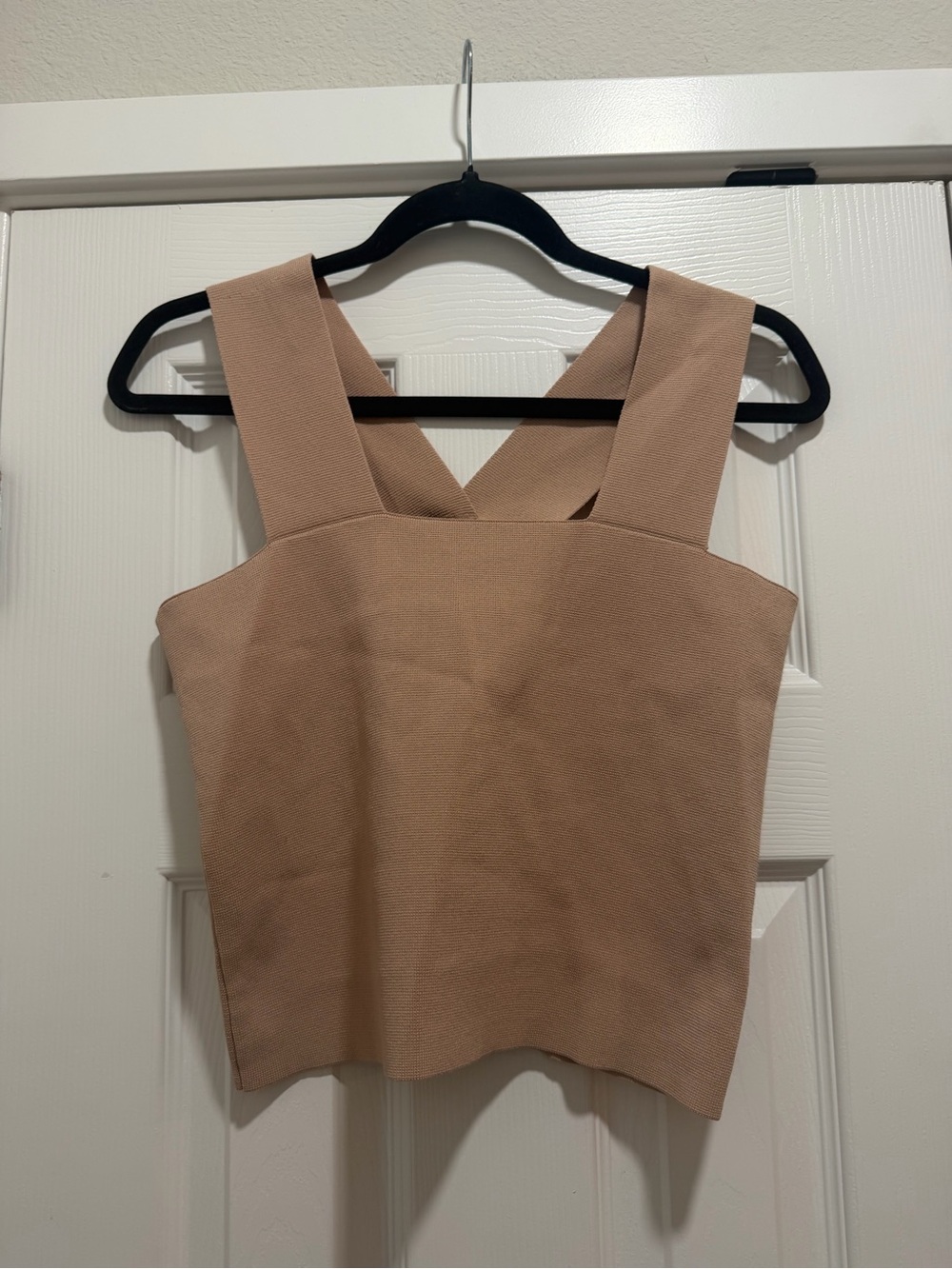 House of Harlow Sleeveless Square Neck Tank Top - Beige Medium